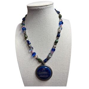 Chico’s Blue and Silver Beaded Necklace